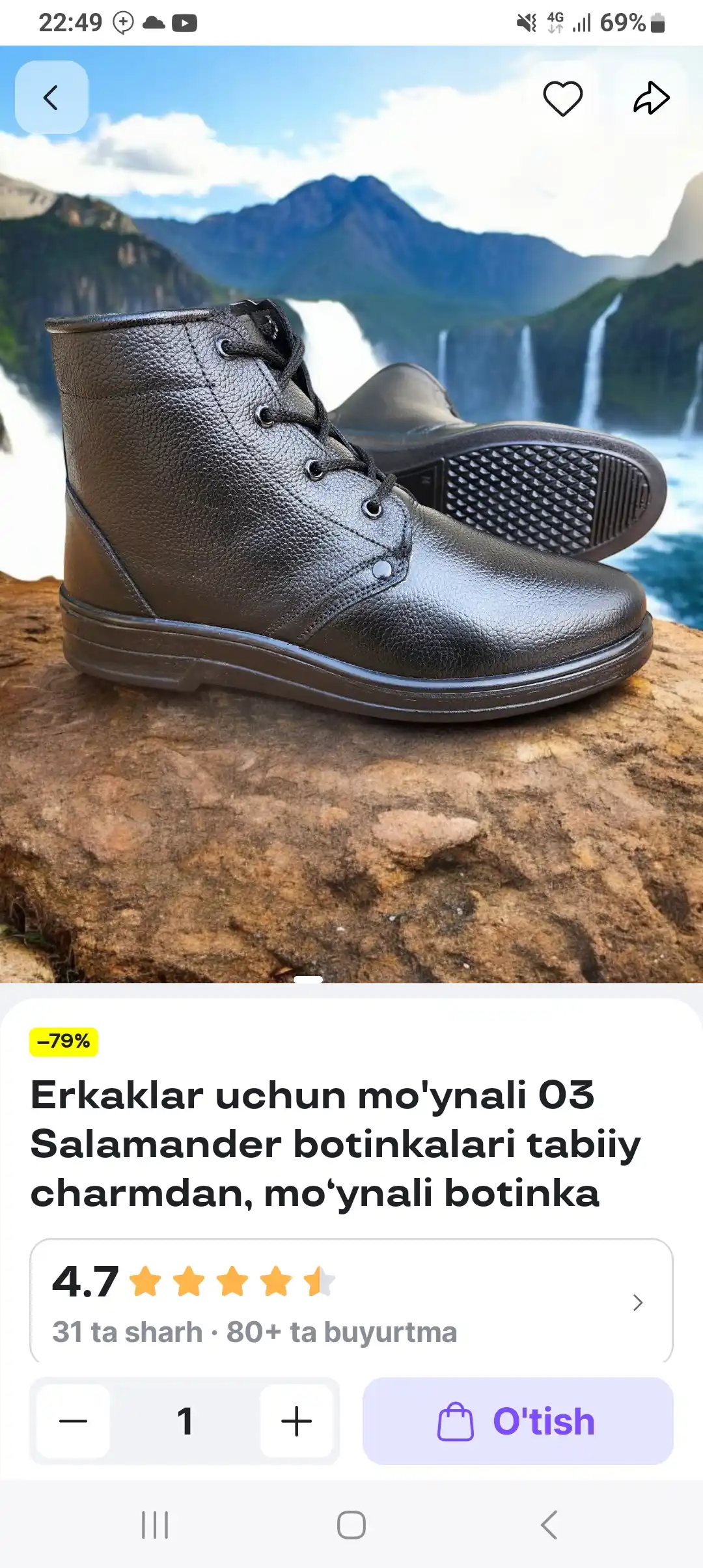 Мужские ботинки 03 Salamander из натуральной кожи с мехом, меховые кожаные ботинки