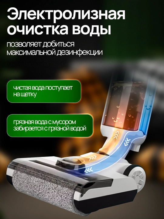 Пылесос для дома, моющий, беспроводной, ручной, 3000Па HEPA