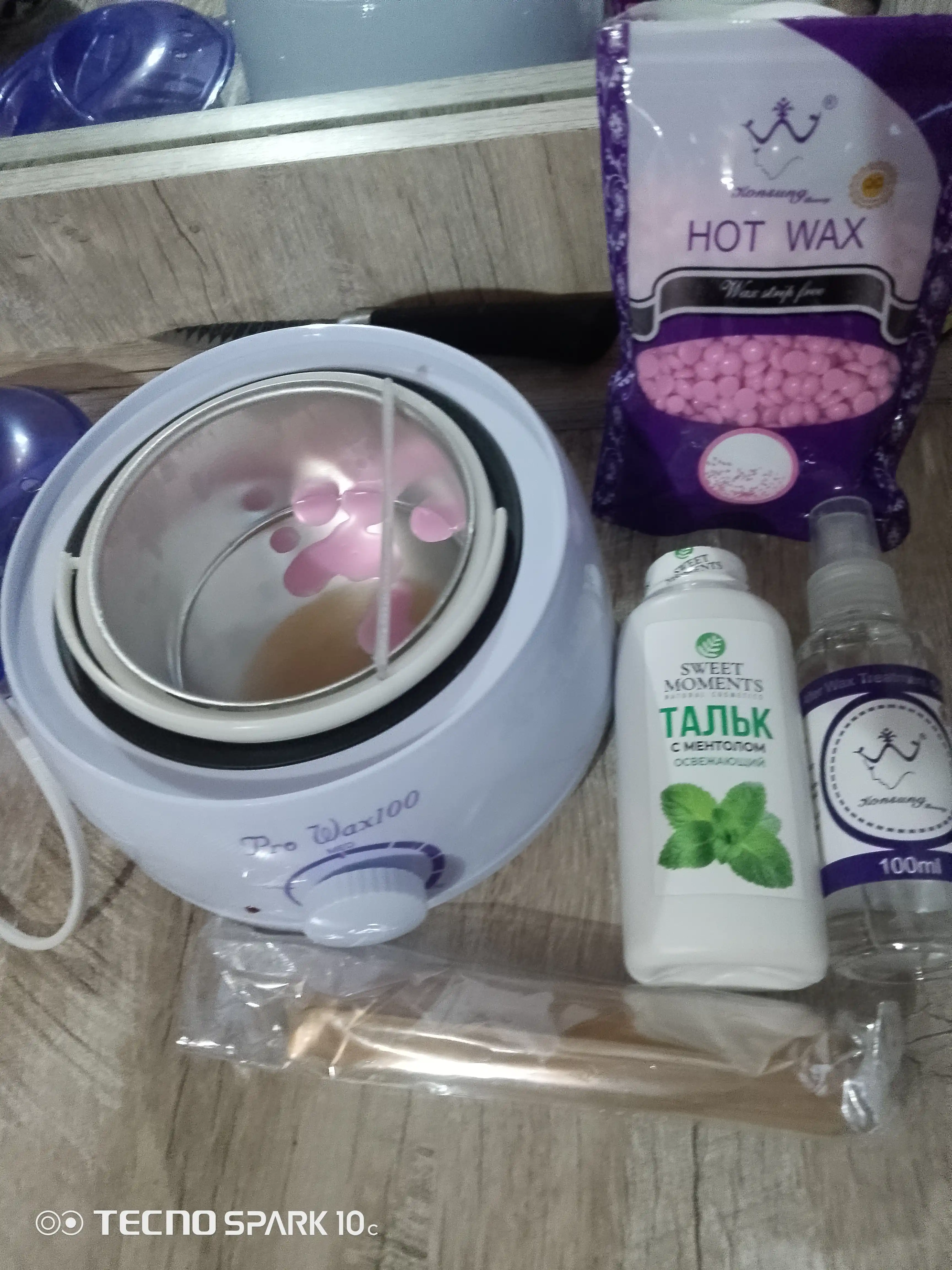 Депиляционный набор Pro Wax: депиляционный воск 100 гр, палочка 6 шт