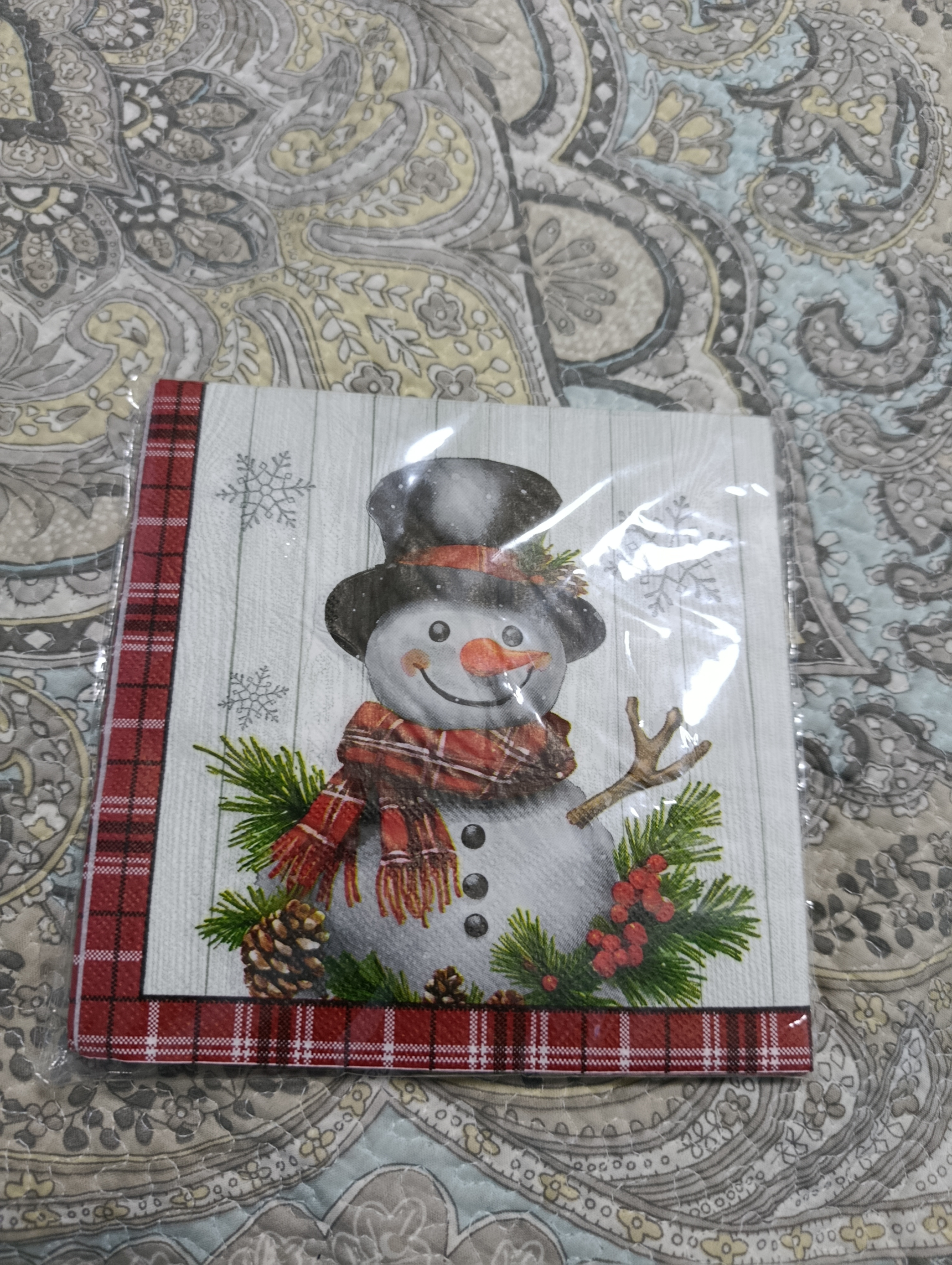 Yangi yil qog‘oz salfetkalari 33×33 sm, 20 dona, bayram va Rojdestvo dasturxoni uchun