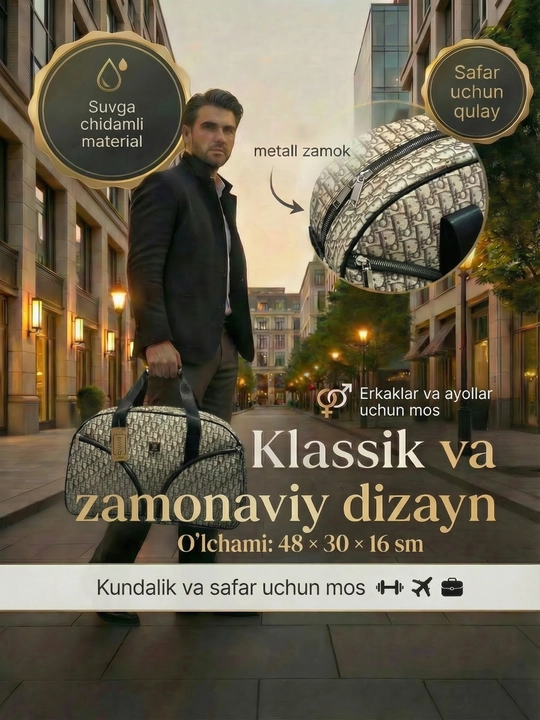 Sayohat, sport  va kundalik foydalanish uchun eko charim unversal sumka