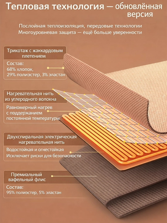 USB elektr isitgichli issiq plеd-poncho, 35–45–55°C, yuviladigan, powerbank bilan