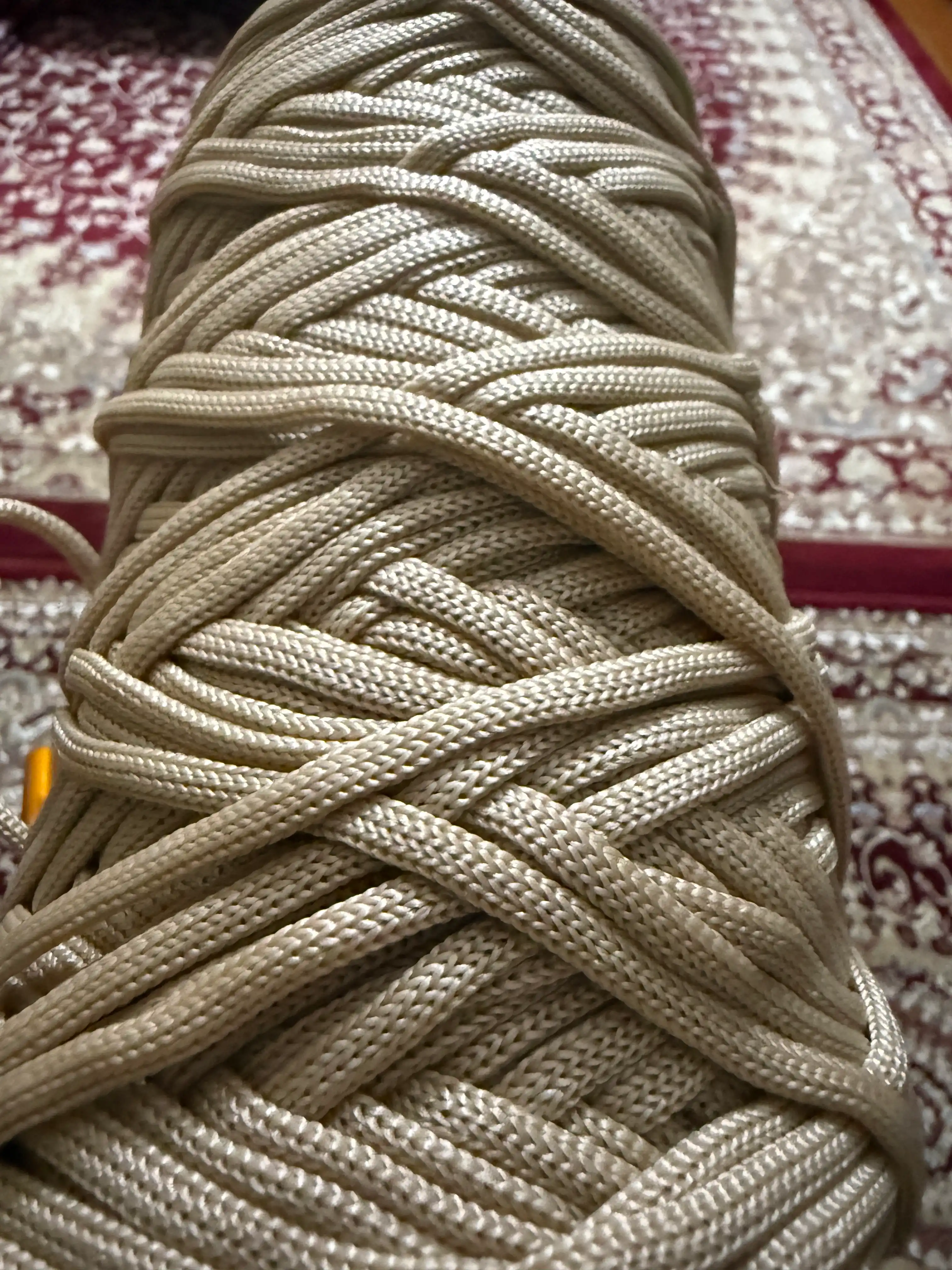Polyester ip to'qiladigan sumkalar, makrame uchun, yadrosiz, 5 mm 140 m