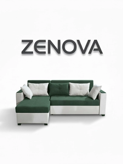 "ZENOVA" ,мягкая мебель, мебель, угловая мебель, кухонная мебель, мебель для гостиной — LOFTFUR-ZENOVA230X150-ЗЕЛЕН-ZNOung-ZNOdek-ZNOkoja