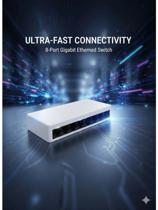 8-portli gigabit stol usti switch (kommutator), 10/100/1000 Mbit/s - 