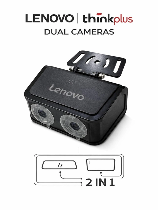 LENOVO thinkplus 2 in 1 dual kamera – avtomobil orqa ko‘rish kamerasi, Full HD 1080p