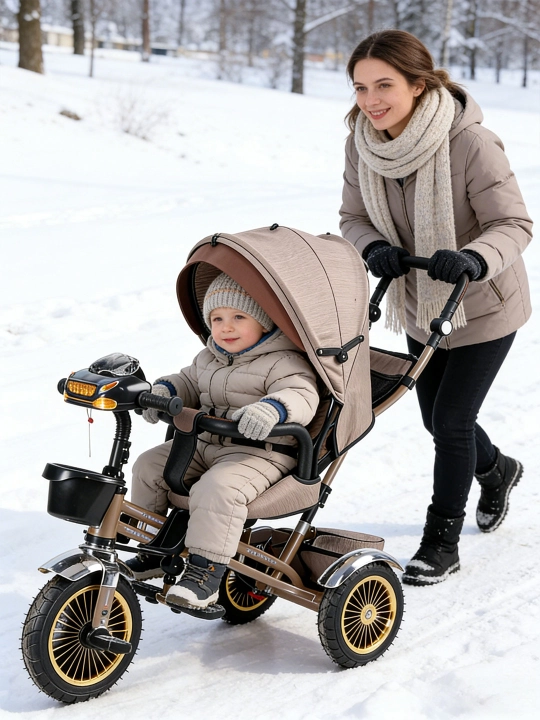 Bolalar uch g‘ildirakli velosipedi, yotish yoki o‘tirish mumkin, 2 ta 1 da
