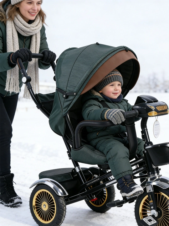 Bolalar uch g‘ildirakli velosipedi, yotish yoki o‘tirish mumkin, 2 ta 1 da