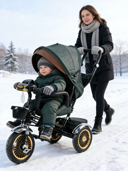Bolalar uch g‘ildirakli velosipedi, yotish yoki o‘tirish mumkin, 2 ta 1 da