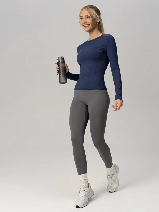 Фитнес одежда, SlimFit женская спортивная, рашгард, футболка
