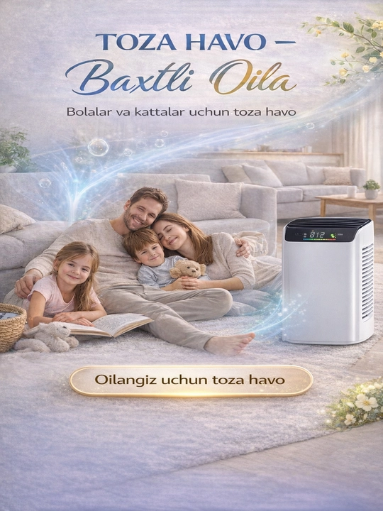 Очиститель воздуха HEPA PM2.5 | 40–60 м² | От пыли и аллергии | Тихий 35Вт