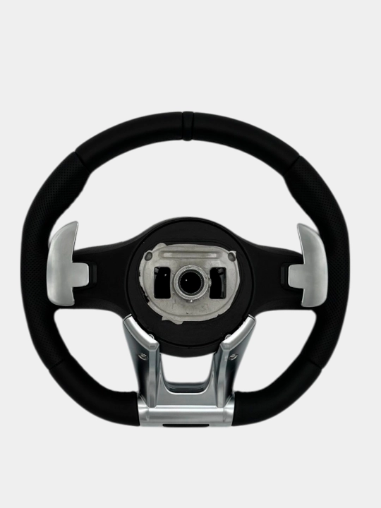 Avtomobil ruli Mercedes AMG qora Tiptronik RL, charmli, qora, seriy