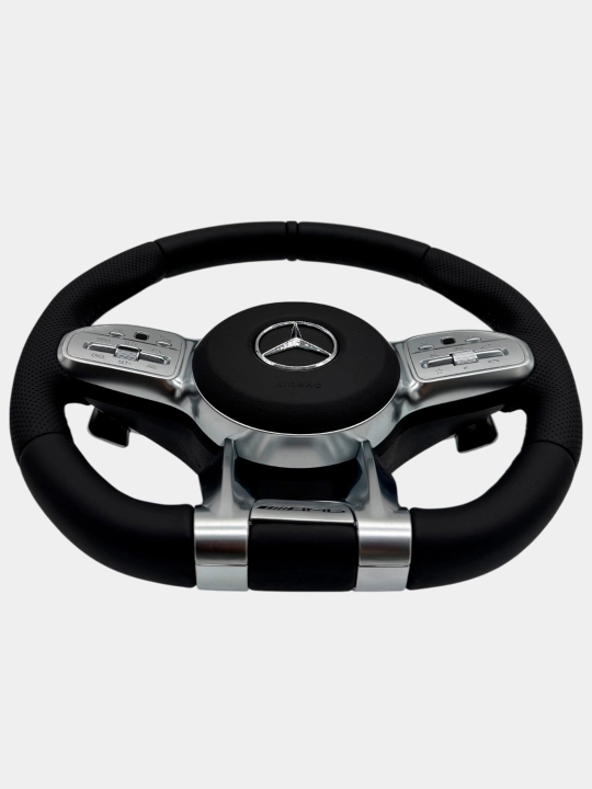 Avtomobil ruli Mercedes AMG qora Tiptronik RL, charmli, qora, seriy