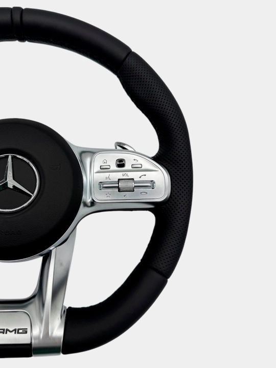 Avtomobil ruli Mercedes AMG qora Tiptronik RL, charmli, qora, seriy