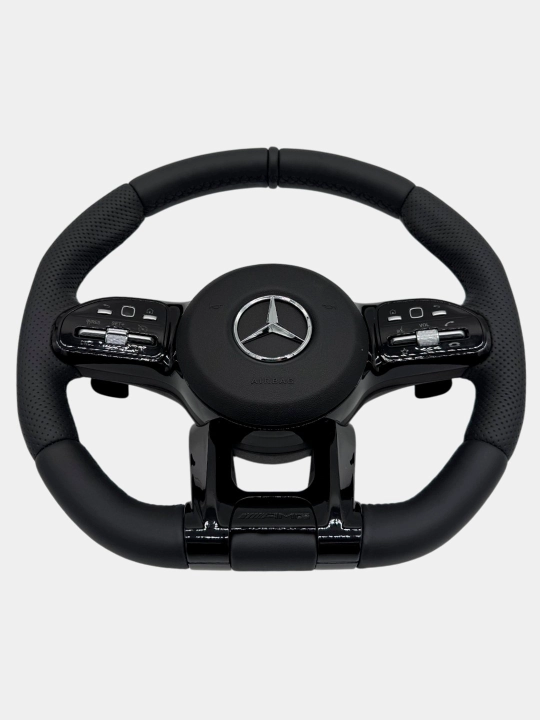 Avtomobil ruli Mercedes AMG qora Tiptronik RL, charmli, qora, seriy