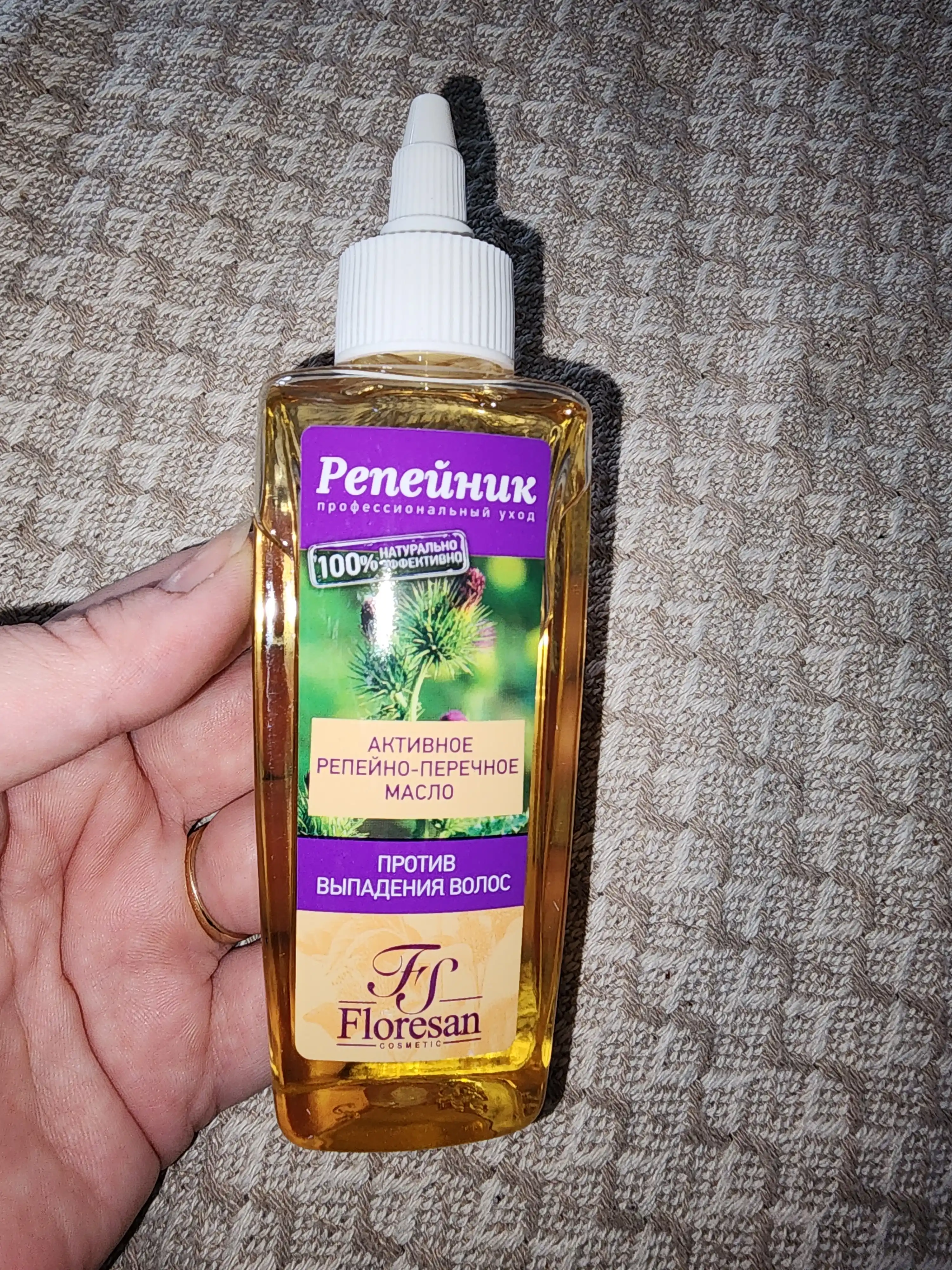 Faol sholg'om-qalampir yog'i Floresan Репейник, soch to'kilishiga qarshi, Ф-82, 100 ml