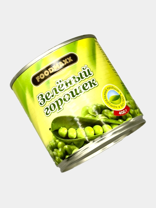 Горошек зелёный Foodmaxx консервированный 400 г/425 мл, 2 шт