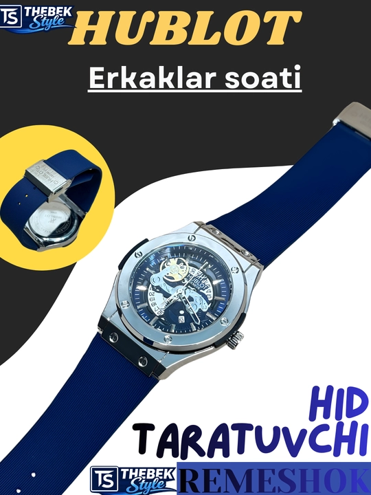 Hublot erkaklar soati, klassik va sport, erkaklar aksessuarlari, quti to‘plamida