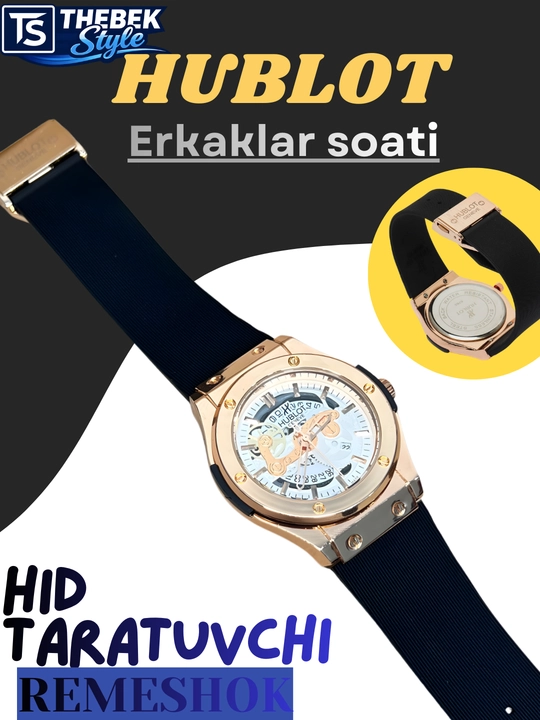 Hublot erkaklar soati, klassik va sport, erkaklar aksessuarlari, quti to‘plamida