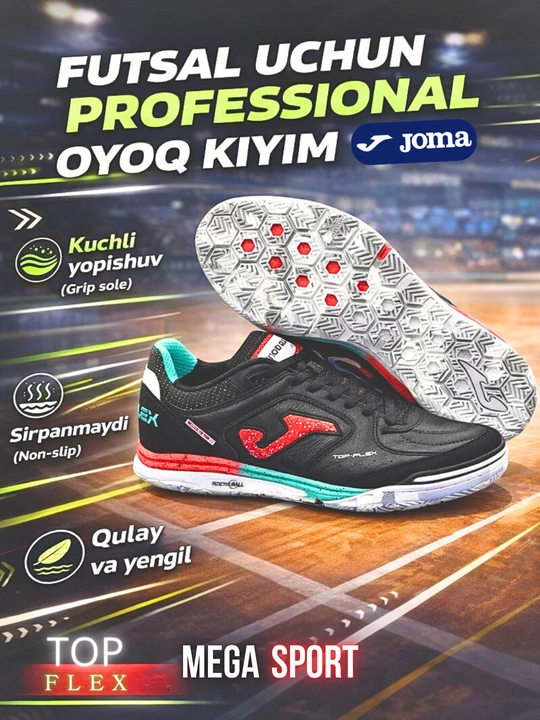 Futbol butsalari zal uchun yumshoq taglik, sirpanmaydigan, Joma Top Flex Rebound IN - 