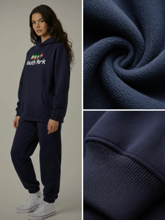 The Lichnosty premium ayollar oversize xudisi, to‘q ko‘k rangda, yumshoq va issiq