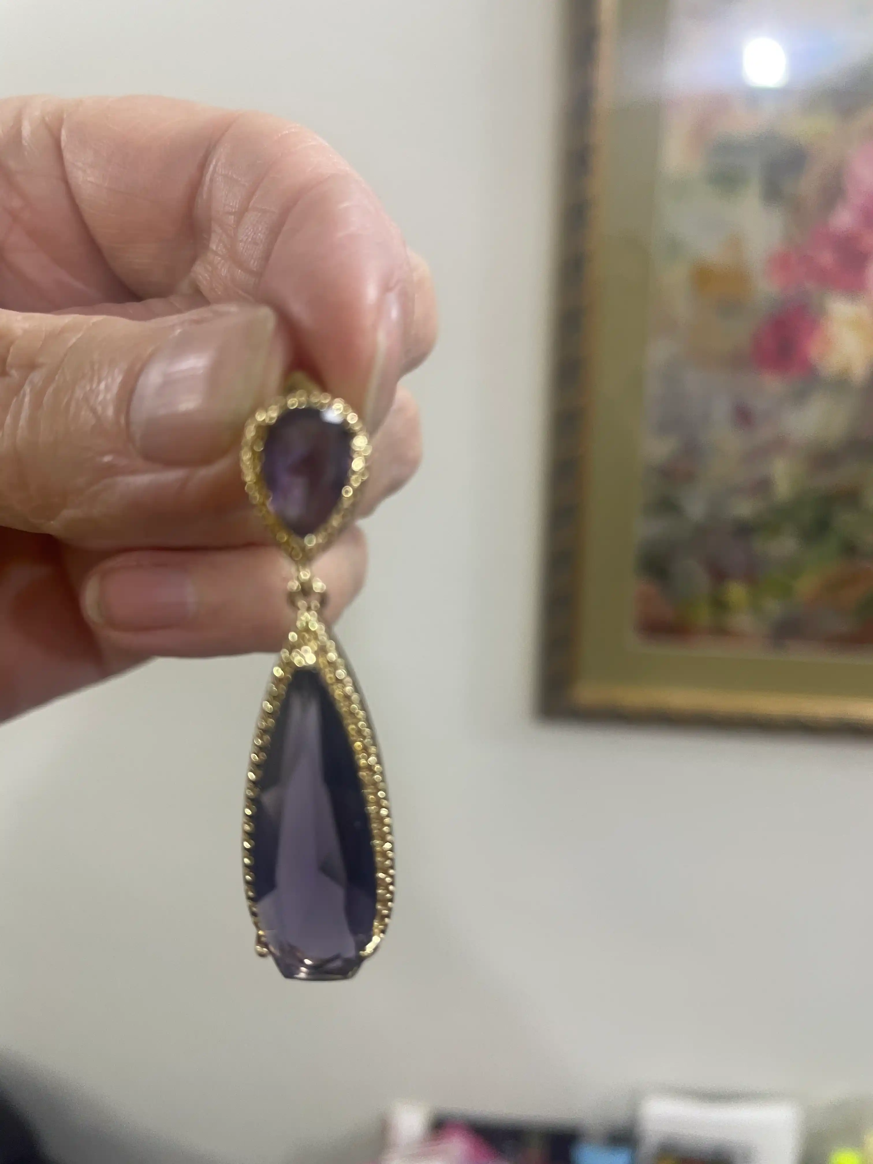 Серьги женские подвески - сережки гвоздики с кристаллами, акцентная бижутерия Amadora