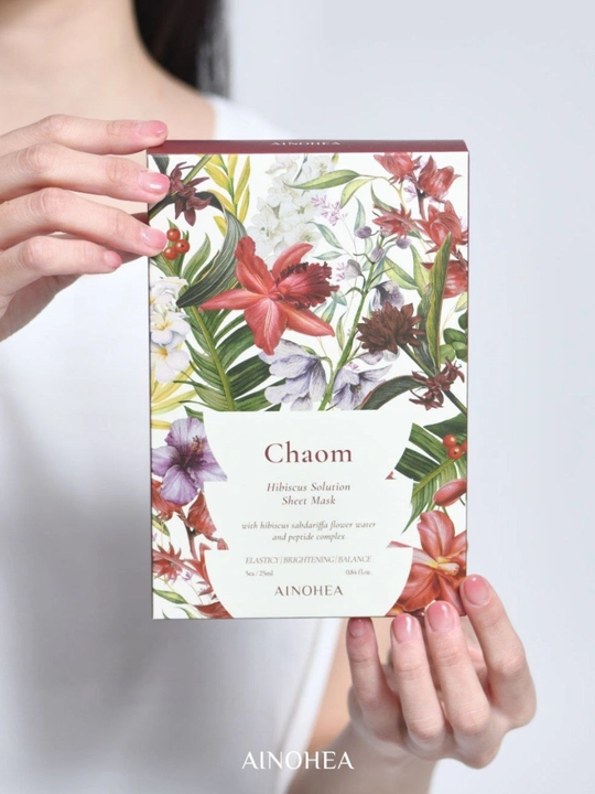 Тканевая маска для лица AINOHEA Chaom с гибискусом и пептидным комплексом, (5 штук) - 