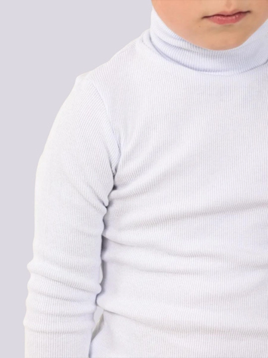 Bolalar uchun oq rangli vodolazka, sviter, paxta, yumshoq (unisex), maktab, bog`cha uchun