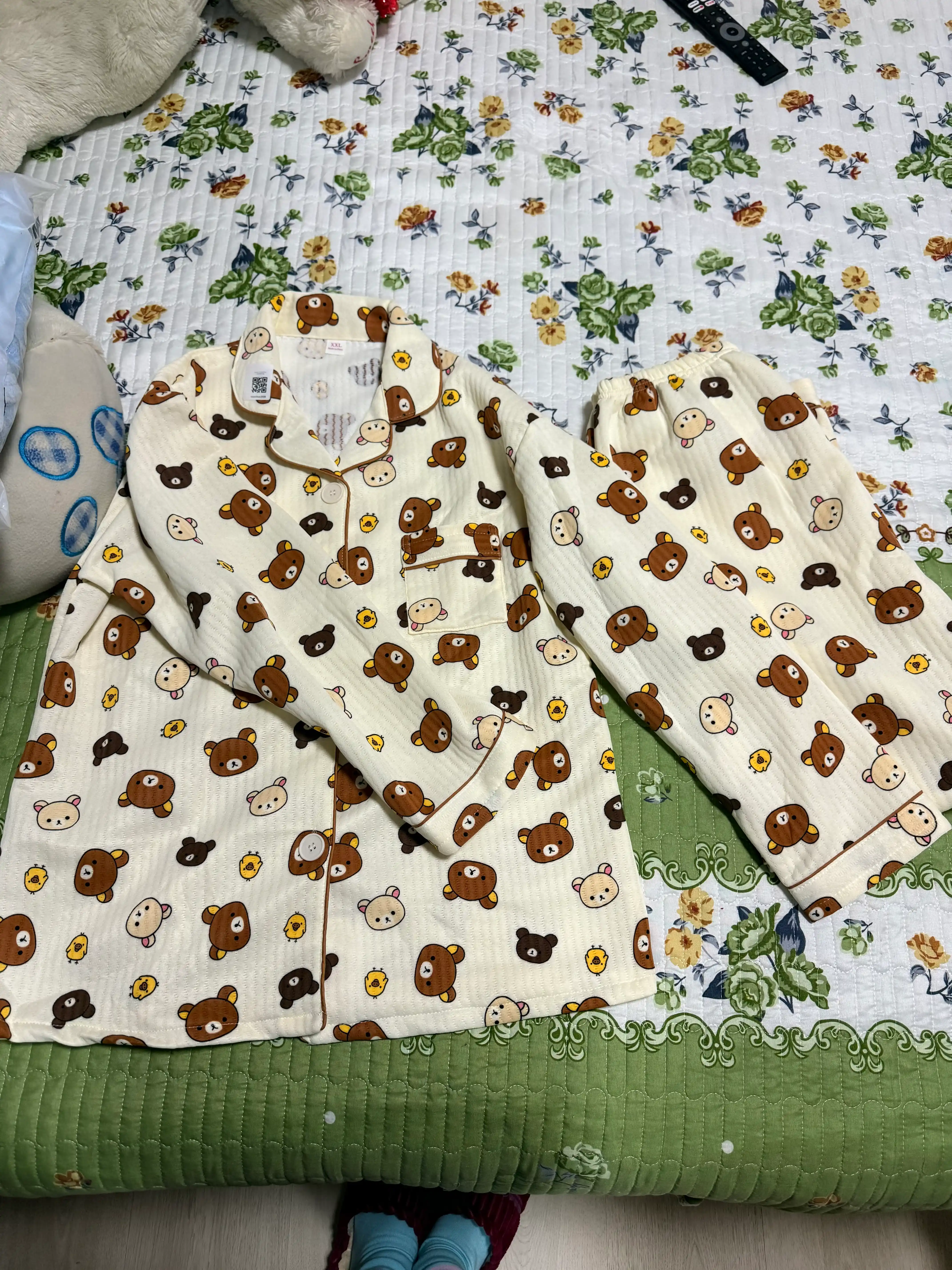 Pijama ayollar uchun 2 & 1da issiq pijama yumshoq mato dvoyka ayollar pijamasi, kuz qishki