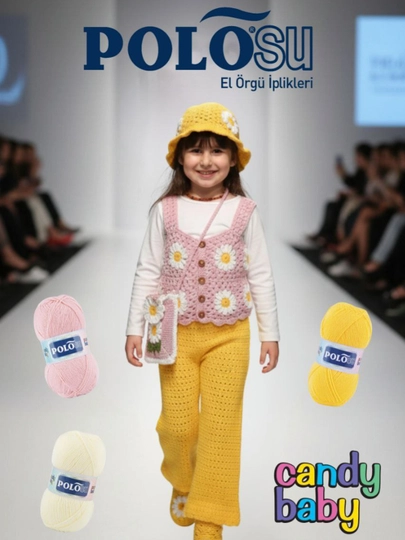 Пряжа - Polosu Candy Baby - 300 м, 100 г, 100% акрил, в упаковке 1 шт