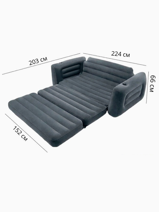 66552 Intex puflanadigan katlanadigan divan, 203x224x66 sm
