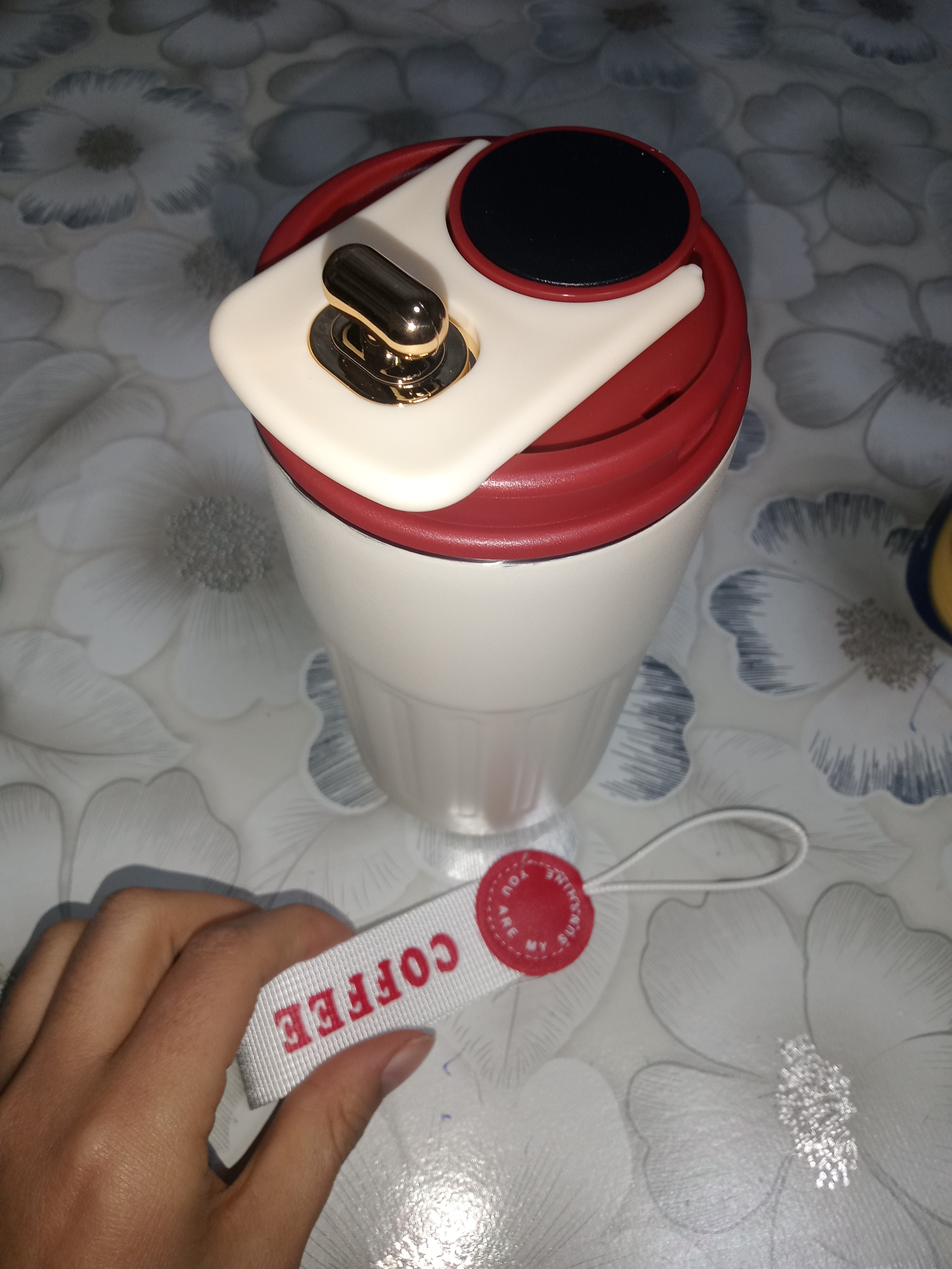 Termokrujka qahva uchun, termos krujka, harorat sensori bilan, 460 ml