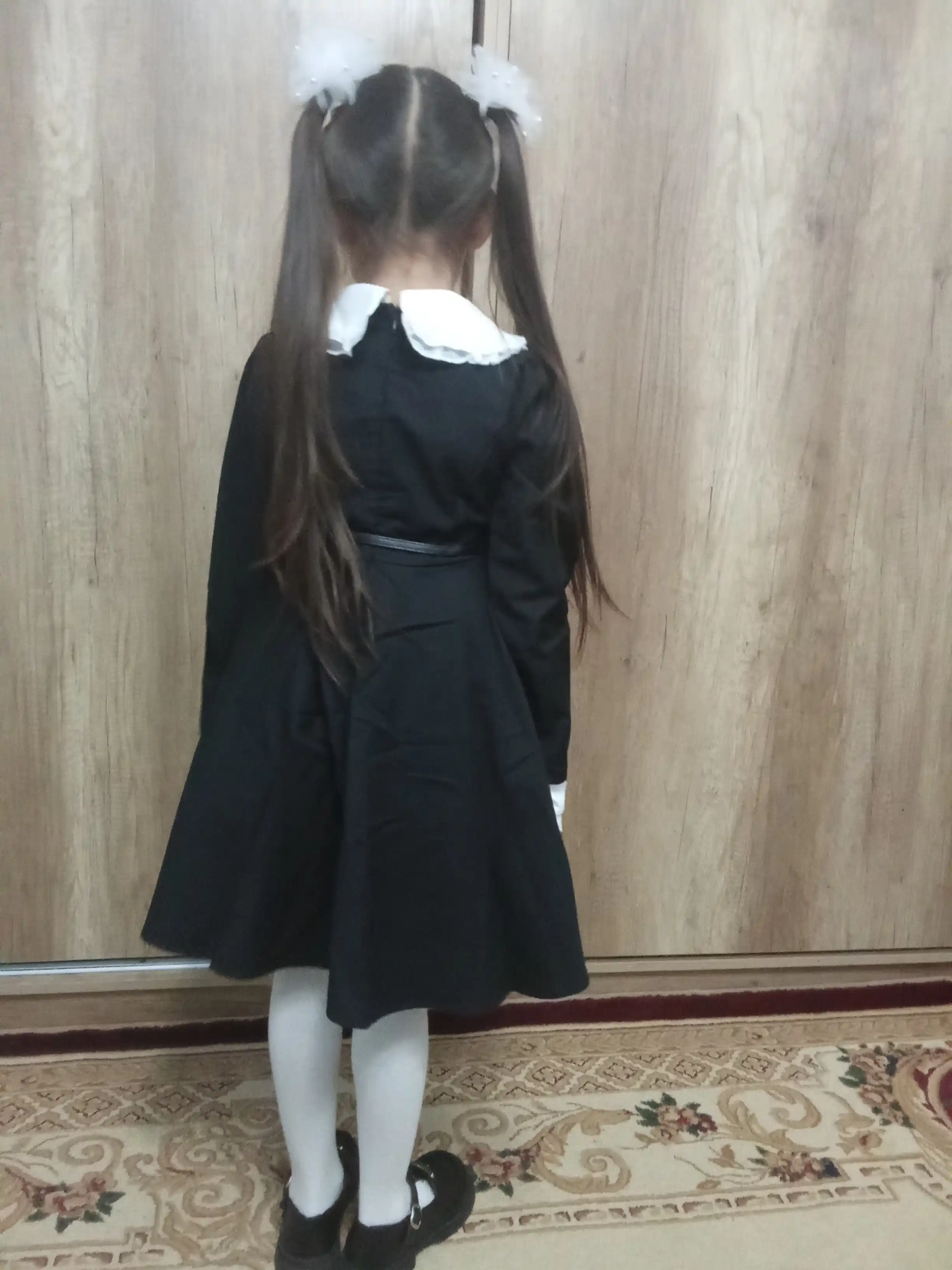 Платье с длинным рукавом, школьное