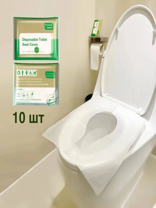 Unitaz uchun bir martalik qoplamalar, salfetkalar, 10 dona