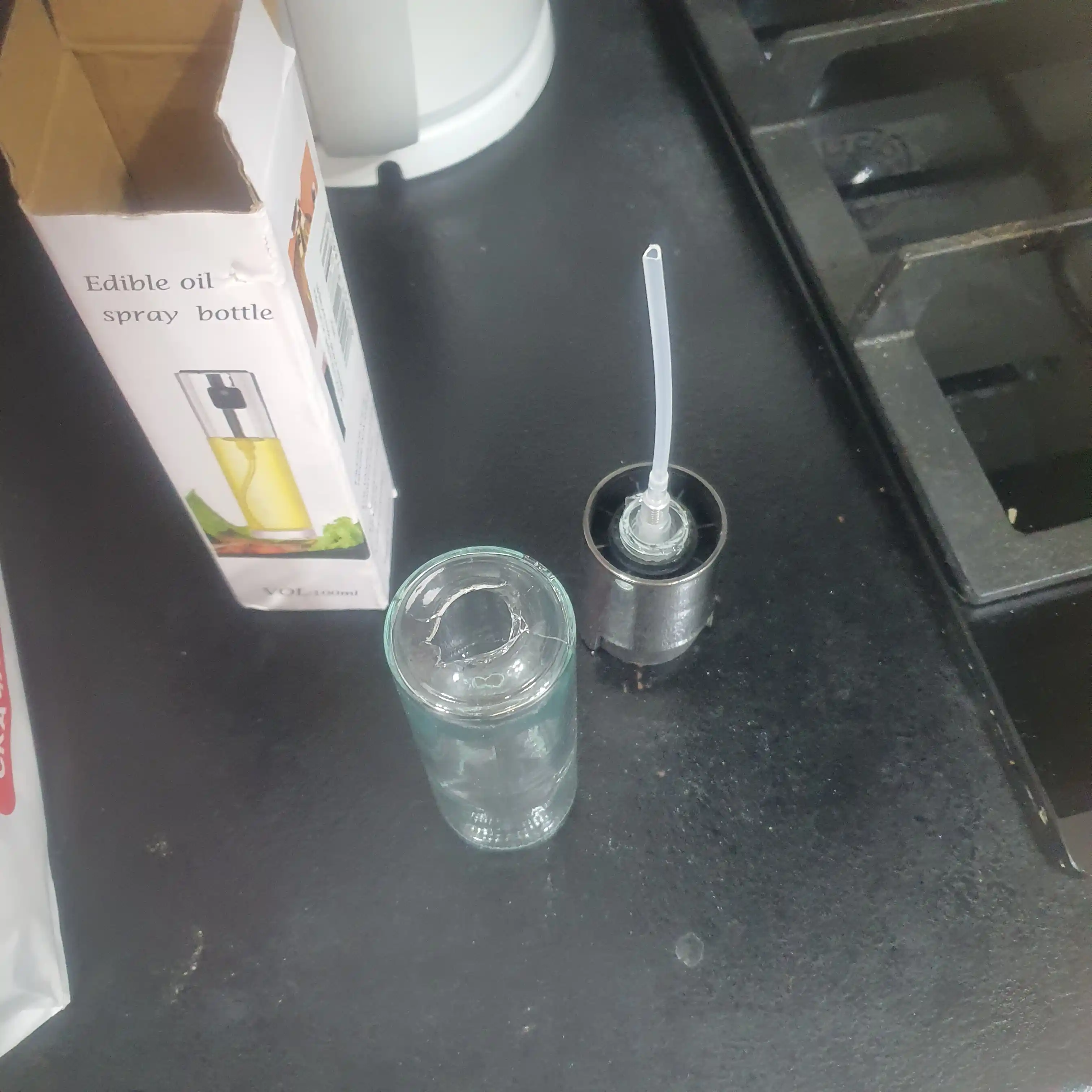 Yog', sous, sirka saqlash uchun shisha dispenser shishasi, sprey purkagichi