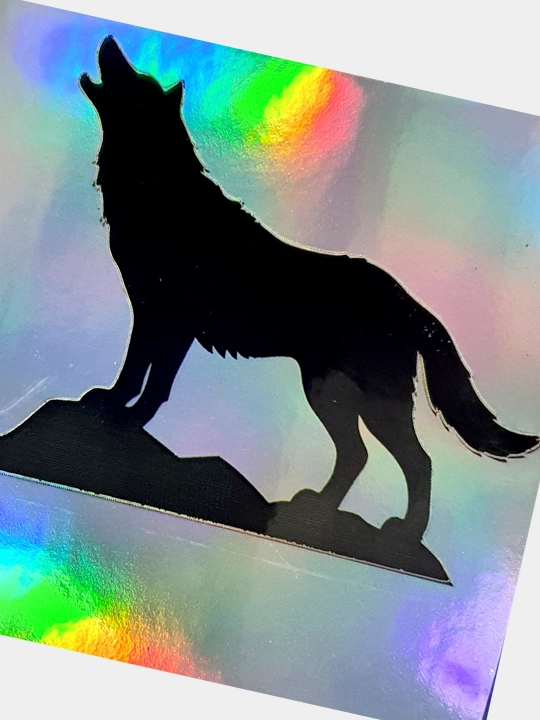 Vinil stiker yolg'iz bo'ri gologramma vinil, shaxsiyat qo'shadi