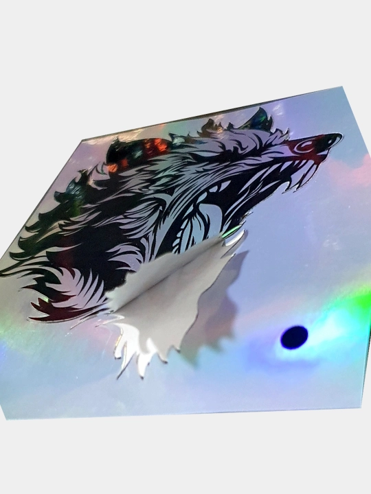 Vinil stiker yolg'iz bo'ri gologramma vinil, shaxsiyat qo'shadi