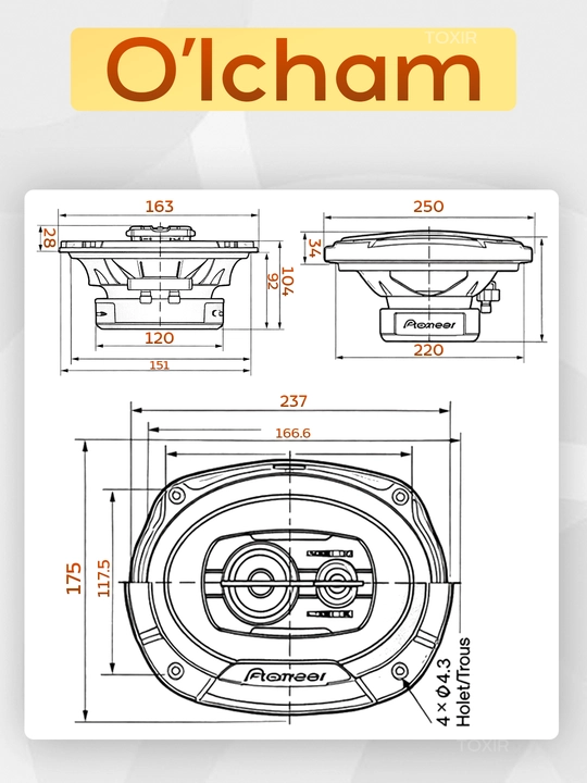 Pioneer Champion V3 Kalonka 550 Wat 2 шт очень мощный и не требует гигантского усилителя