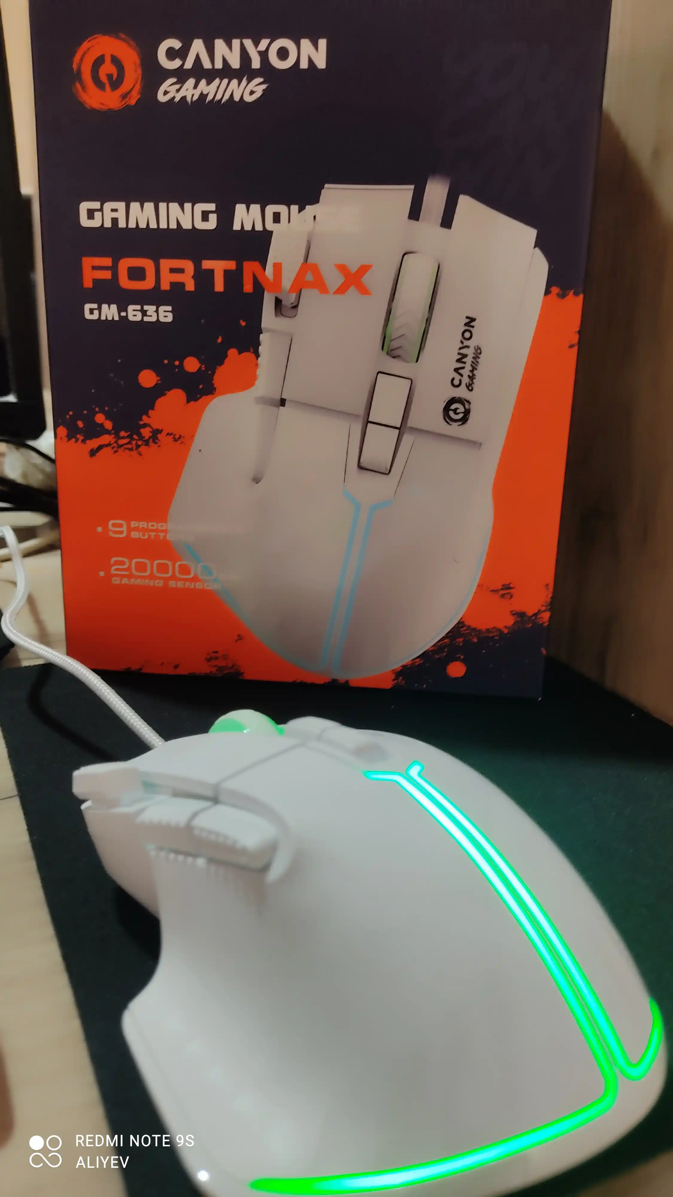 Gaming sichqoncha simli CANYON Fortnax GM-636, RGB yoritgich bilan