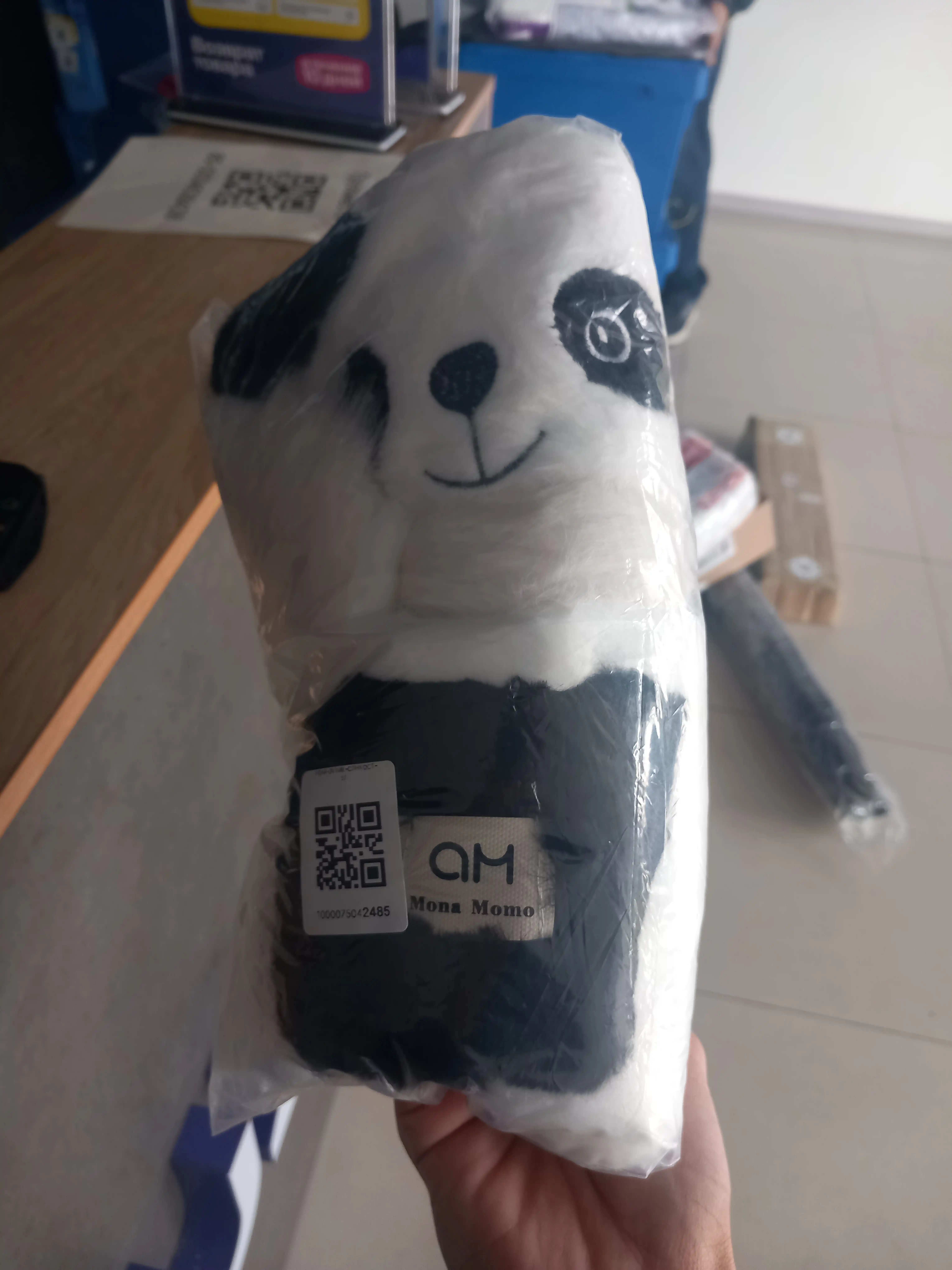 Panda, ayiq, miki, shapka, sharf, qo‘lqop 3tasi 1da issiq, yumshoq