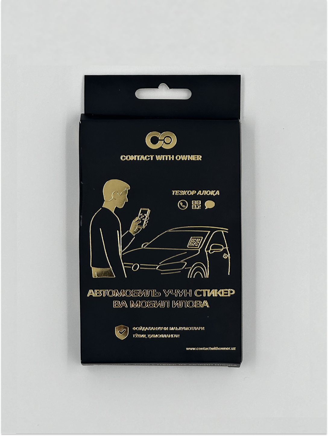 Avtomobil egasi bilan tezkor bog‘lanish uchun QR-stiker va mobil ilovalar (inomarka)