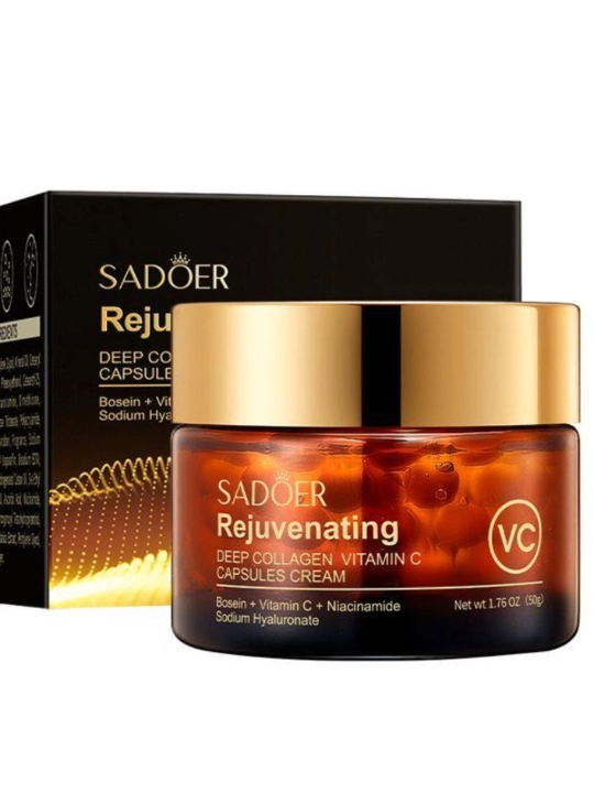 Oмолаживающий крем для лица SADOER Rejuvenating Deep Collagen Vitamin C Capsules Cream