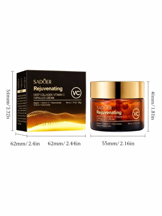 Oмолаживающий крем для лица SADOER Rejuvenating Deep Collagen Vitamin C Capsules Cream