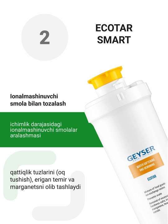 Geyser Optima Start uchun almashtirish patronlari to'plami, suv filtri uchun 3 ta patron
