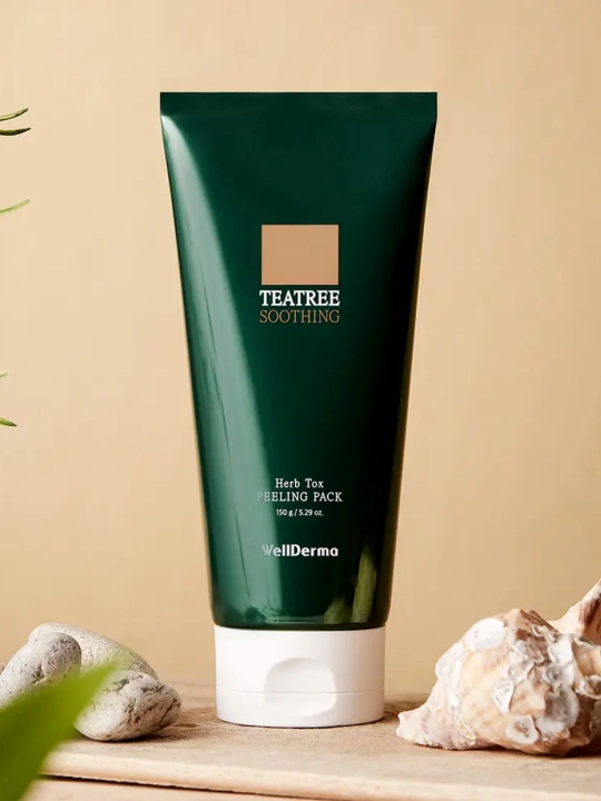 WellDerma TeaTree Herb Tox piling-niqobi, mikroignali yuz uchun, 150 ml
