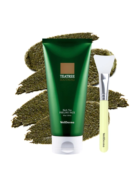 WellDerma TeaTree Herb Tox piling-niqobi, mikroignali yuz uchun, 150 ml