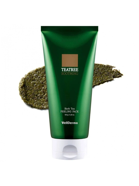 WellDerma TeaTree Herb Tox piling-niqobi, mikroignali yuz uchun, 150 ml