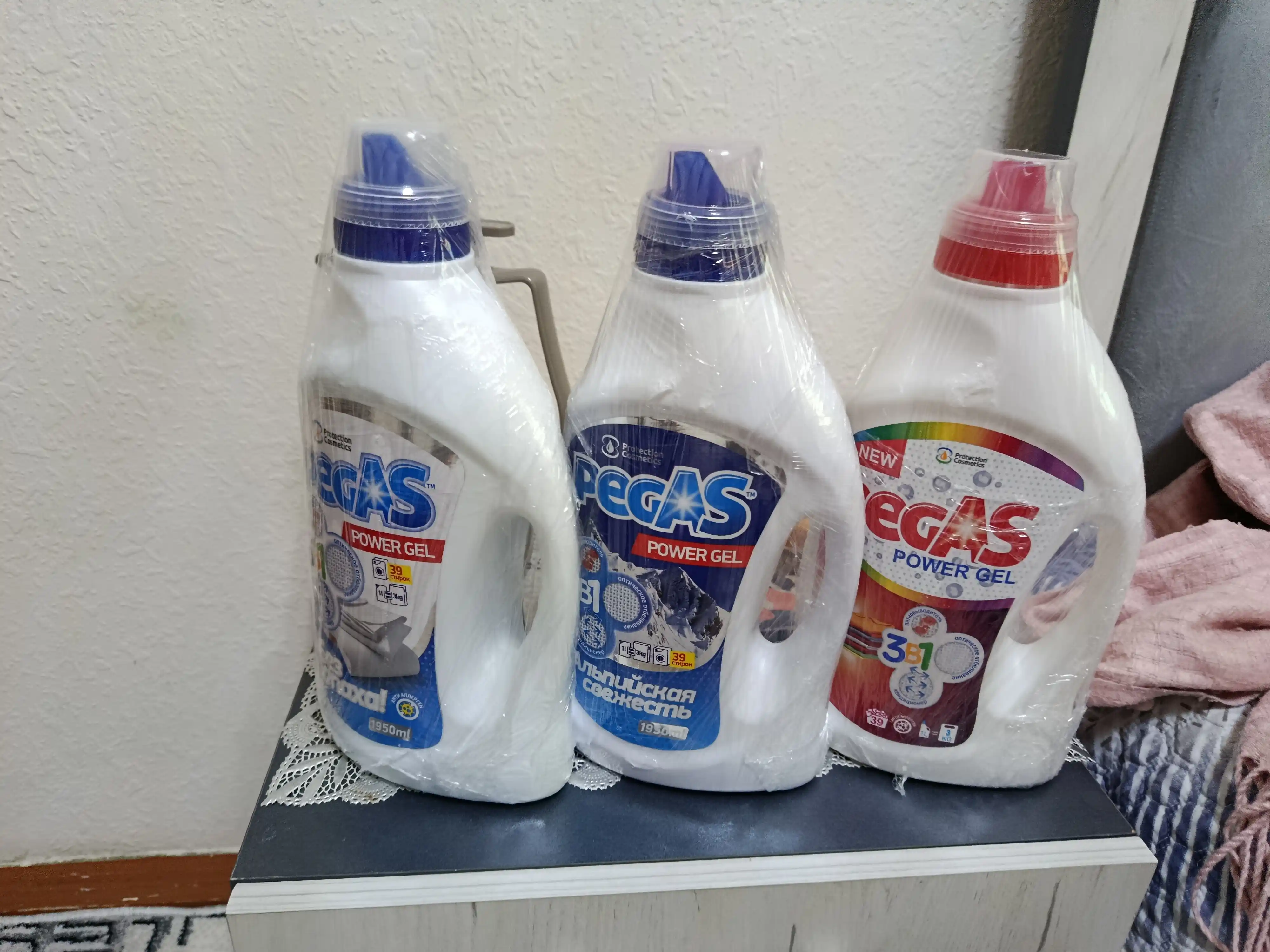 Yuvish uchun gellar to'plami Pegas Gel, 117 marta yuvish uchun, 5.85 litr