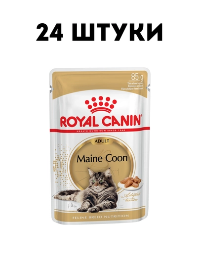 Влажный корм для кошек Royal Canin Maine Coon, 85 г, для мейн-кунов - 24 штуки