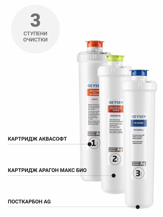 Geyser Smart MaxBio lavabo uchun suv filtri, qattiq suv uchun, viruslar va bakteriyalardan